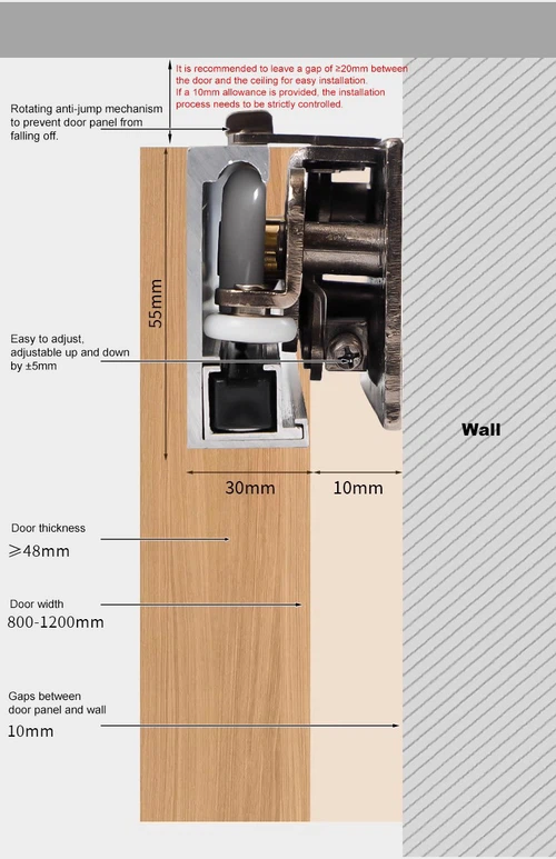 Temax side adjustment invisible sliding door system M972 Temax side adjustment invisible sliding door system M972